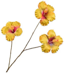 Silk-ka kunstbloem Chinese roos geel 85 cm