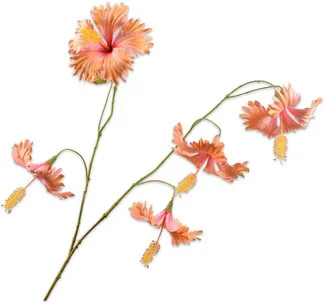 Silk-ka kunstbloem Chinese roos perzik 111 cm
