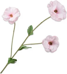 Silk-ka kunstbloem Ranonkel crème / roze 61 cm