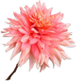 Silk-ka kunstbloem Dahlia roze / wit 65 cm