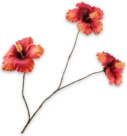 Silk-ka kunstbloem Chinese roos oranje 124 cm