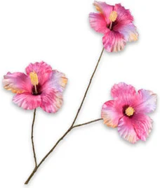 Silk-ka kunstbloem Chinese roos roze 124 cm