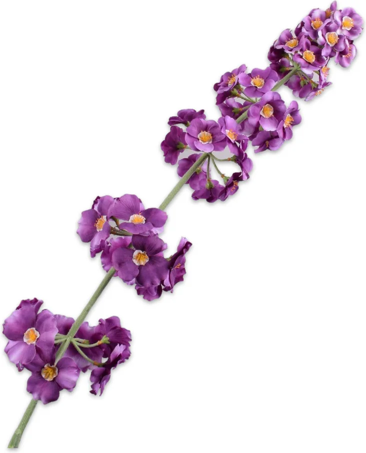 Silk-ka kunstbloem Primula paars / crème 110 cm