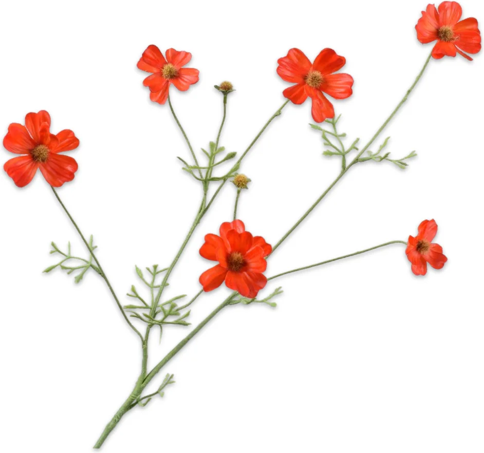 Silk-ka kunstbloem Cosmea oranje 77 cm