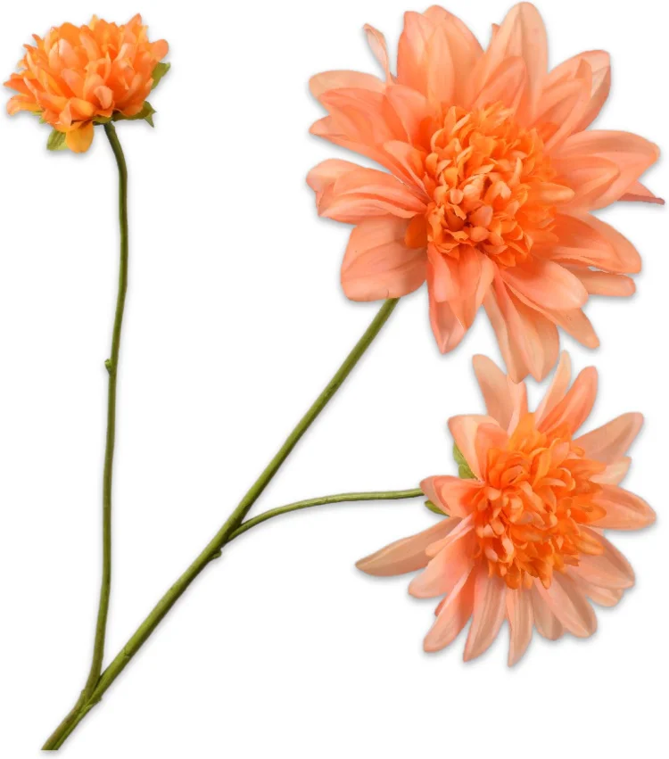 Silk-ka kunstbloem Dahlia oranje 65 cm