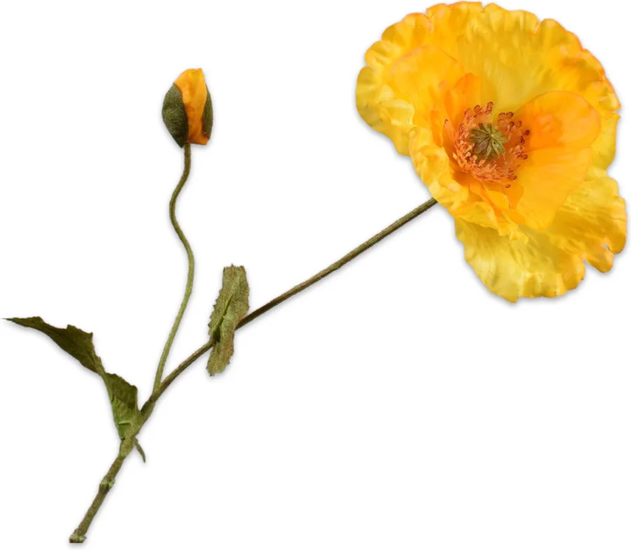 Silk-ka kunstbloem Klaproos donkergeel 67 cm