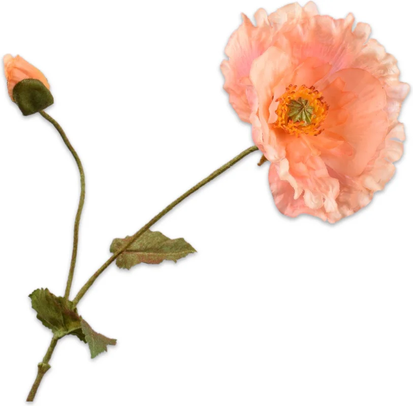 Silk-ka kunstbloem Klaproos zalm 67 cm