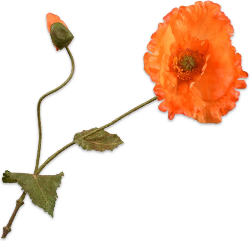 Silk-ka kunstbloem Klaproos oranje 67 cm