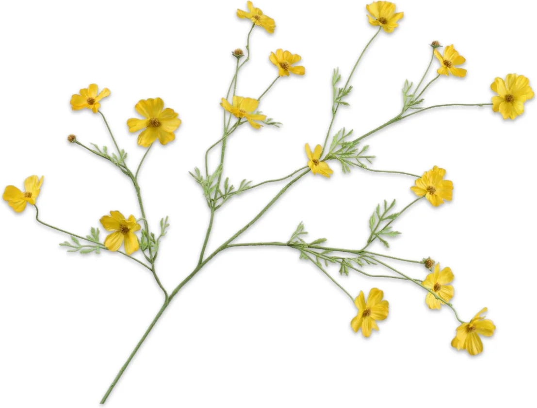 Silk-ka kunstbloem Cosmea geel 104 cm