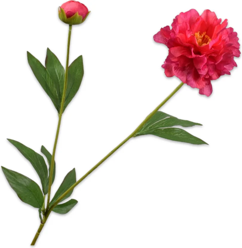 Silk-Ka kunstbloem Pioen paars 65 cm