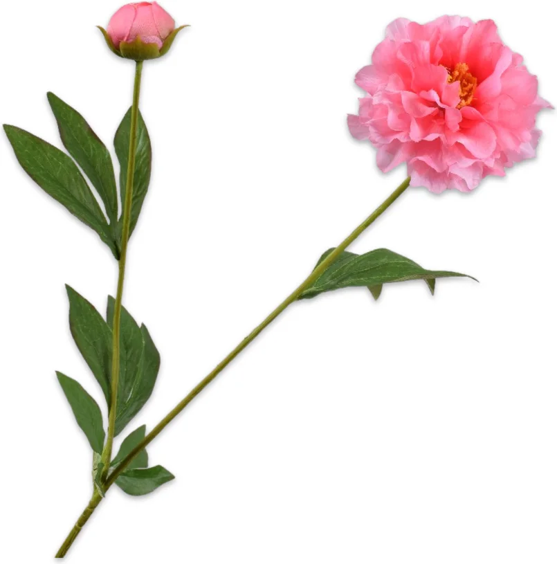 Silk-Ka kunstbloem Pioen roze 65 cm