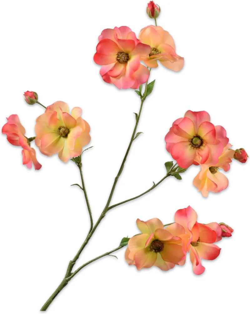Silk-ka kunstbloem Ranonkel oranje 69 cm