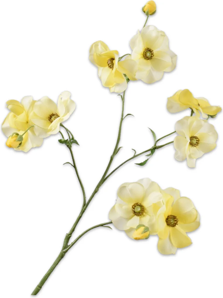 Silk-ka kunstbloem Ranonkel geel 69 cm