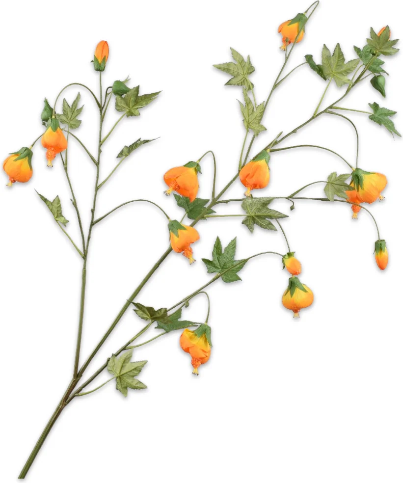 Silk-ka kunstbloem Abutilon oranje 134 cm