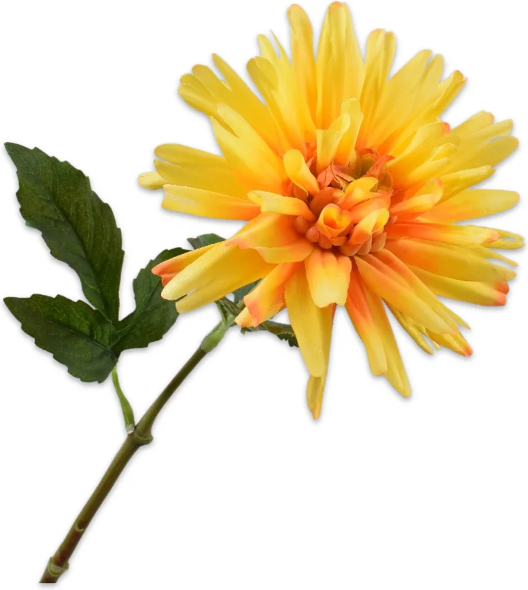 Silk-ka kunstbloem Dahlia geel 59 cm