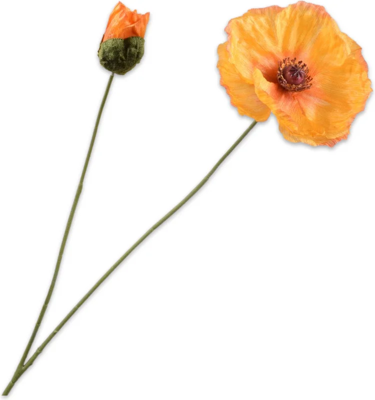 Silk-ka kunstbloem Klaproos geel 82 cm