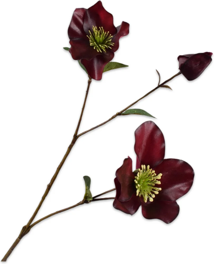 Silk-ka kunstbloem Kerstroos donkerrood 65 cm