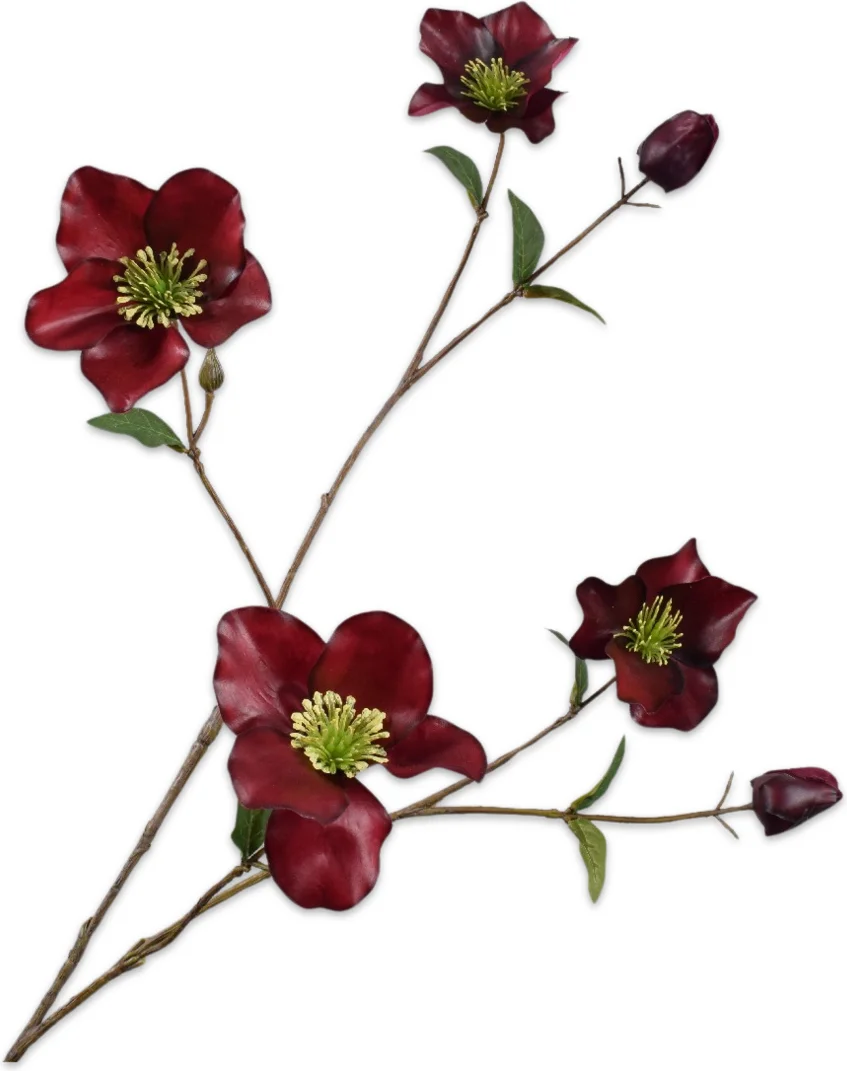 Silk-ka kunstbloem Kerstroos donkerrood 94 cm