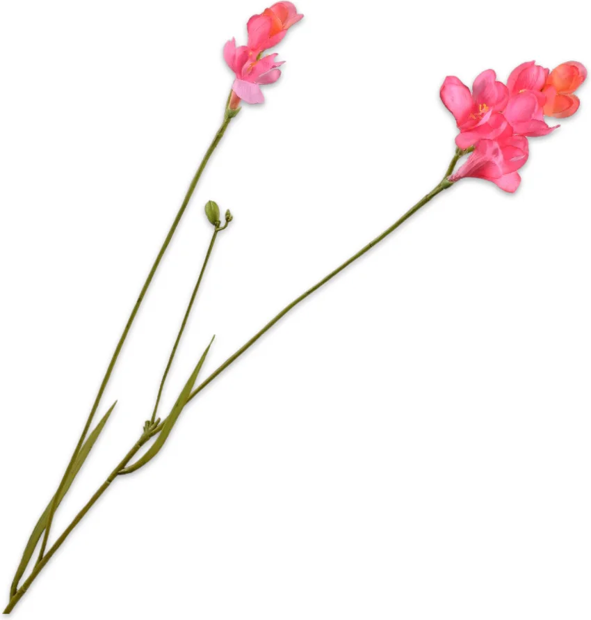 Silk-ka kunstbloem Freesia donkerroze 78 cm