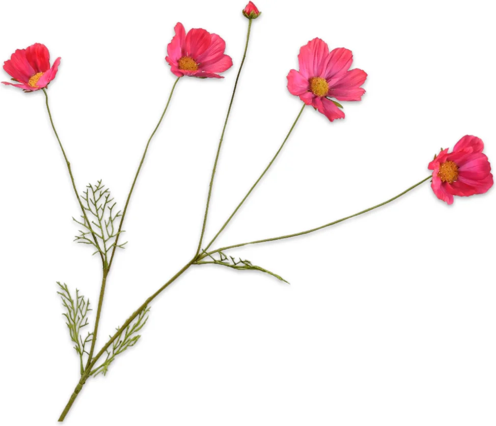 Silk-ka kunstbloem Cosmea donkerroze 92 cm