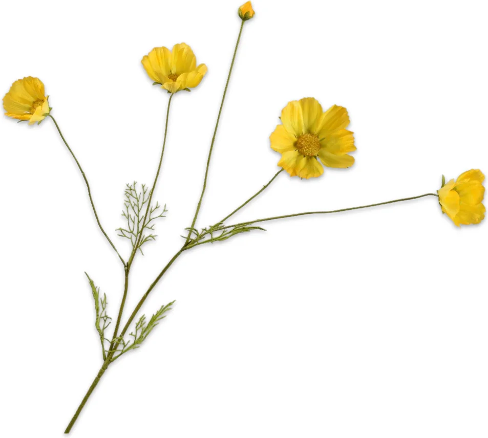 Silk-ka kunstbloem Cosmea geel 92 cm