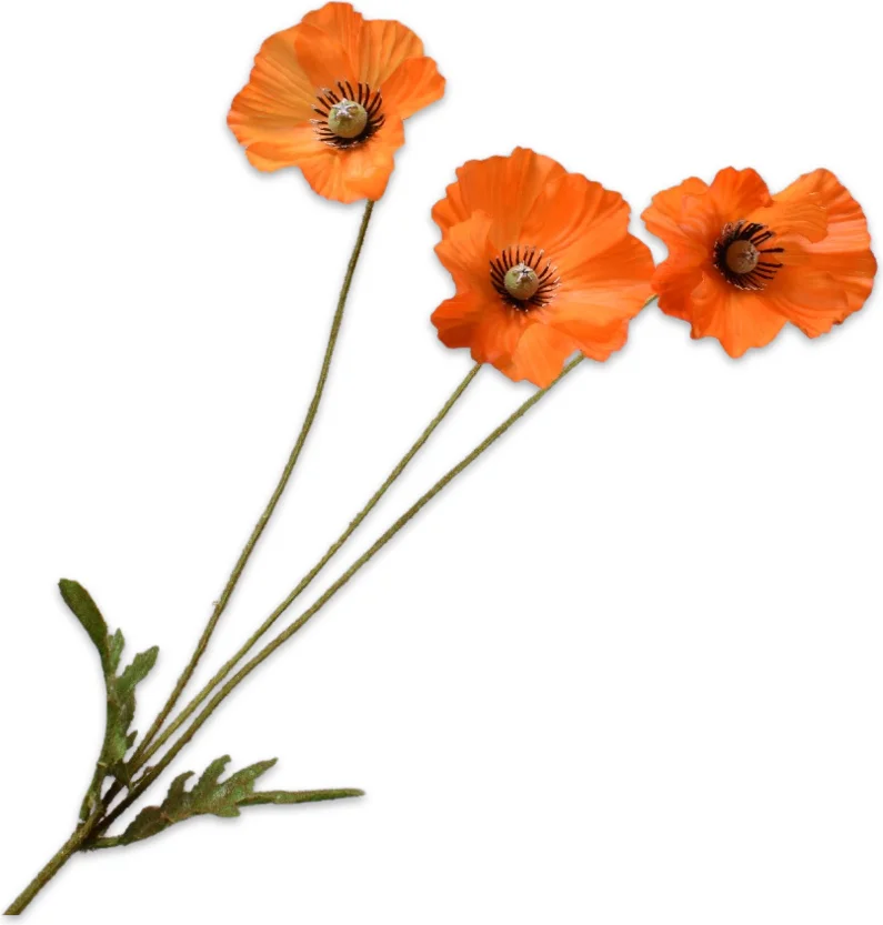 Silk-ka kunstbloem Klaproos oranje 81 cm
