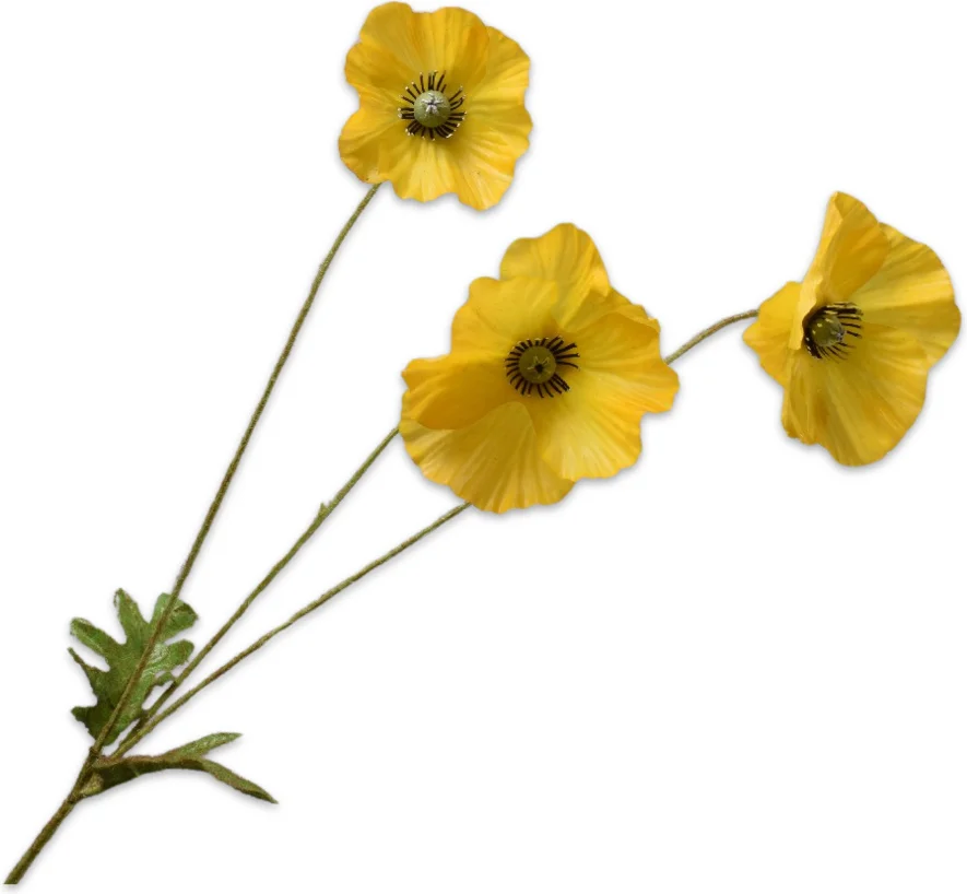 Silk-ka kunstbloem Klaproos geel 81 cm