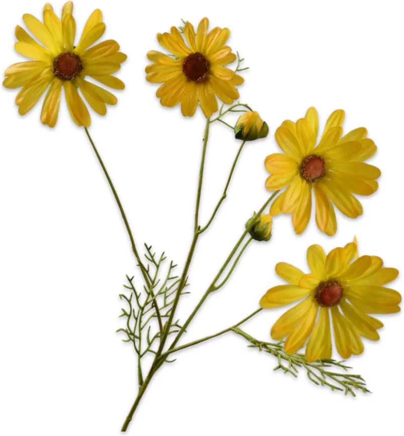 Silk-ka kunstbloem Margriet geel 60 cm