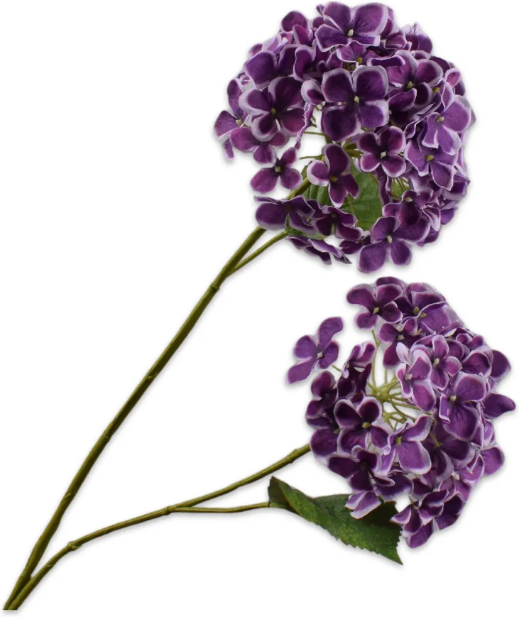 Silk-ka kunstbloem Hortensia paars / wit 82 cm