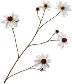 Silk-ka kunstbloem Zinnia wit 91 cm