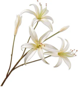 Silk-ka kunstbloem Lelie wit 80 cm