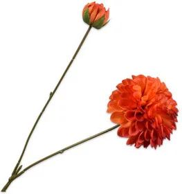 Silk-ka kunstbloem Dahlia oranje 73 cm