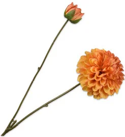 Silk-ka kunstbloem Dahlia lichtoranje 73 cm
