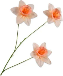 Silk-ka kunstbloem Narcis wit / oranje 100 cm
