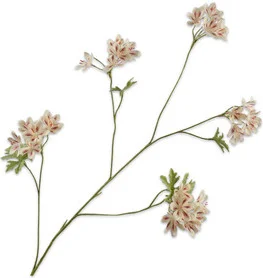 Silk-ka kunstbloem Geranium wit / roze 94 cm