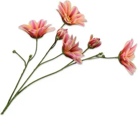 Silk-ka kunstbloem Margriet roze / oranje 65 cm