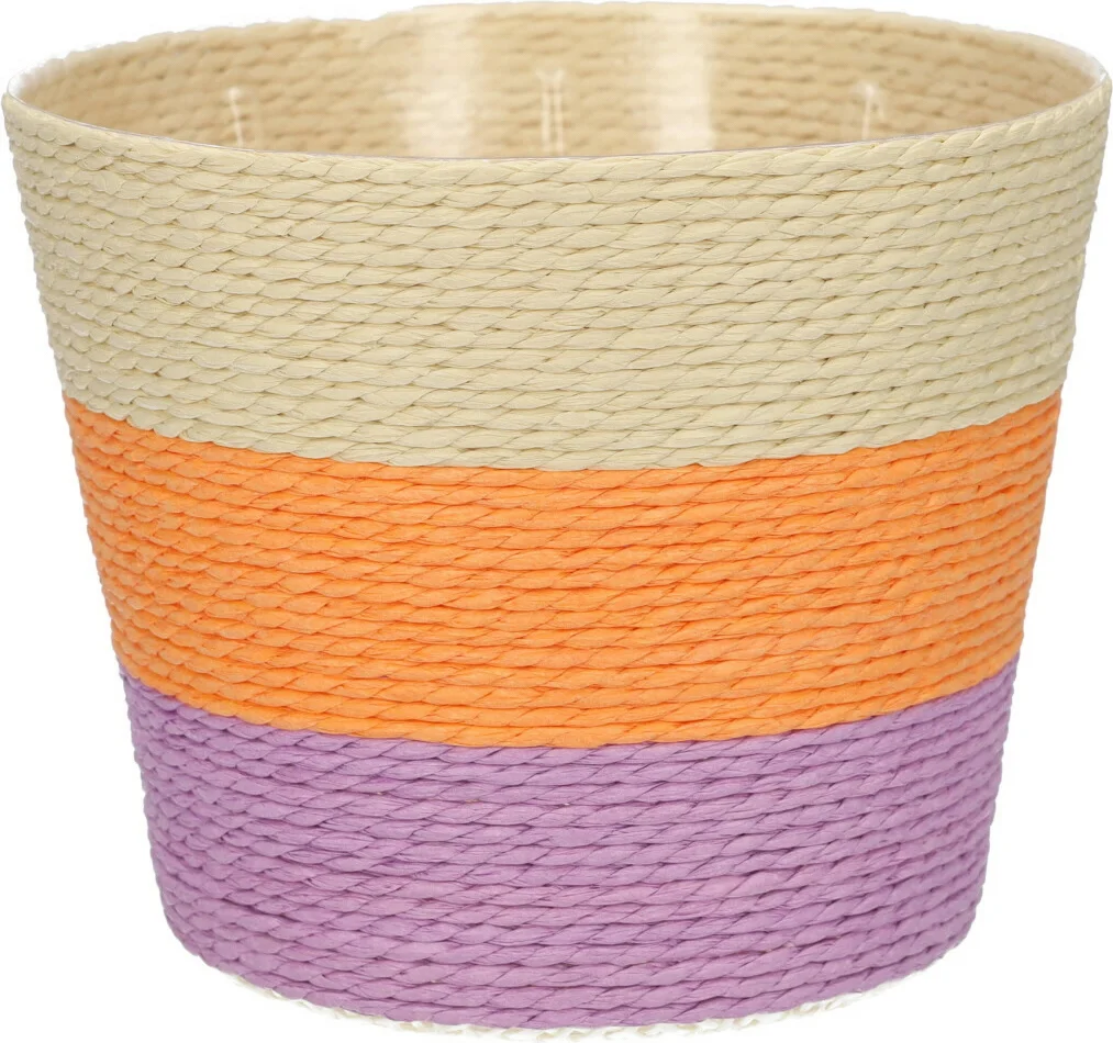 Plantenmand Riley crème / roze / oranje D 15,3 H 13 cm