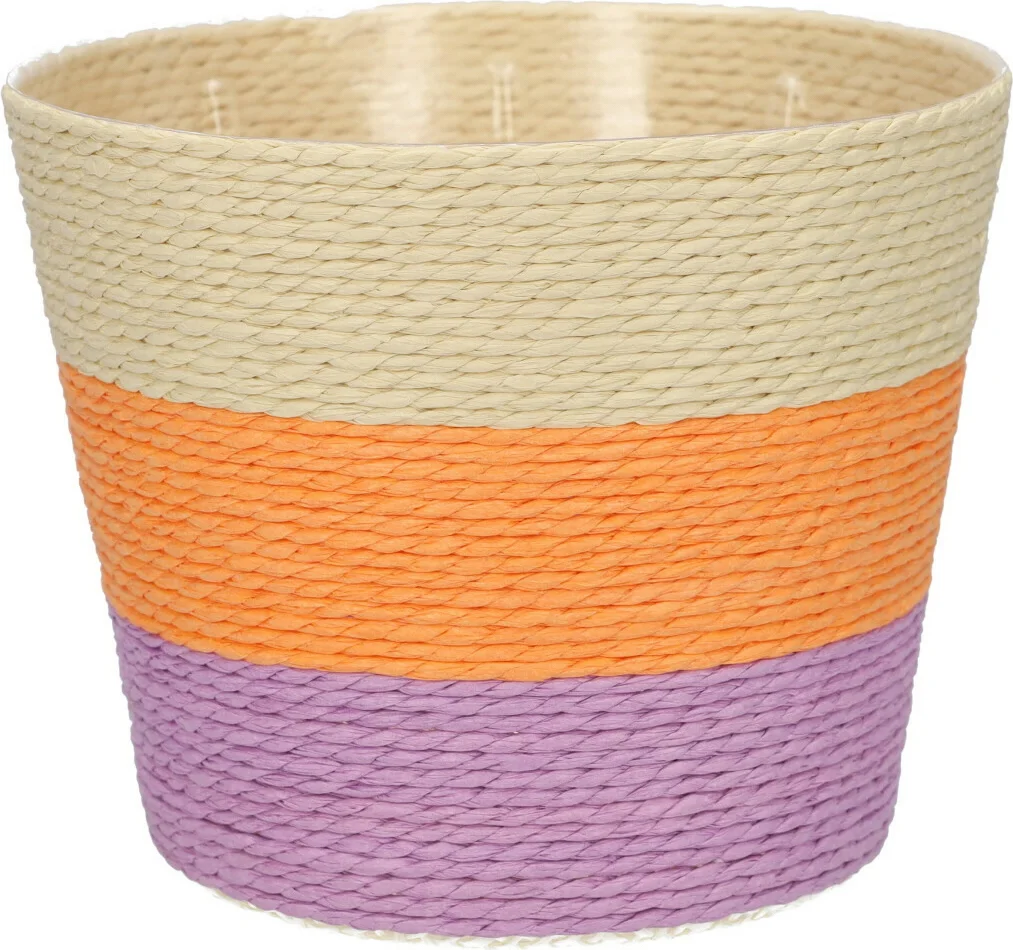 Plantenmand Riley crème / roze / oranje D 19 H 16 cm