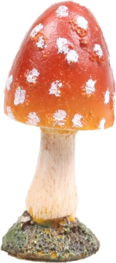 SID tuinbeeld paddenstoel Corey rood / wit 4 x 4 x 8 cm