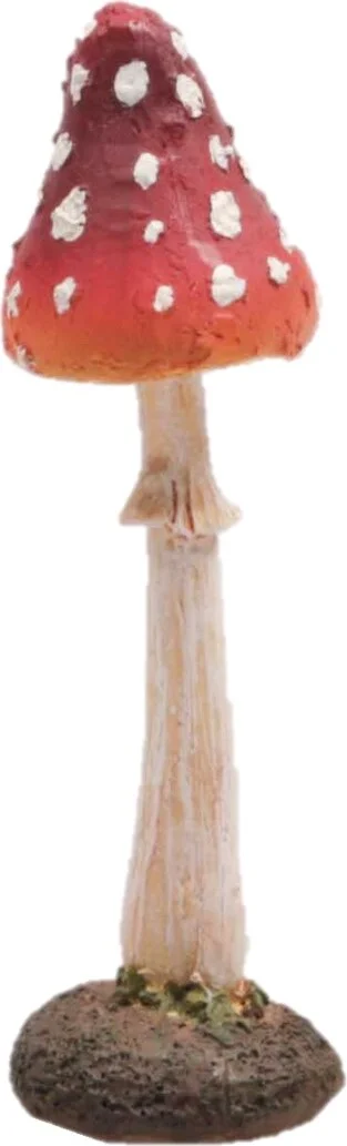 SID tuinbeeld paddenstoel Corey rood / wit 4 x 4 x 12 cm