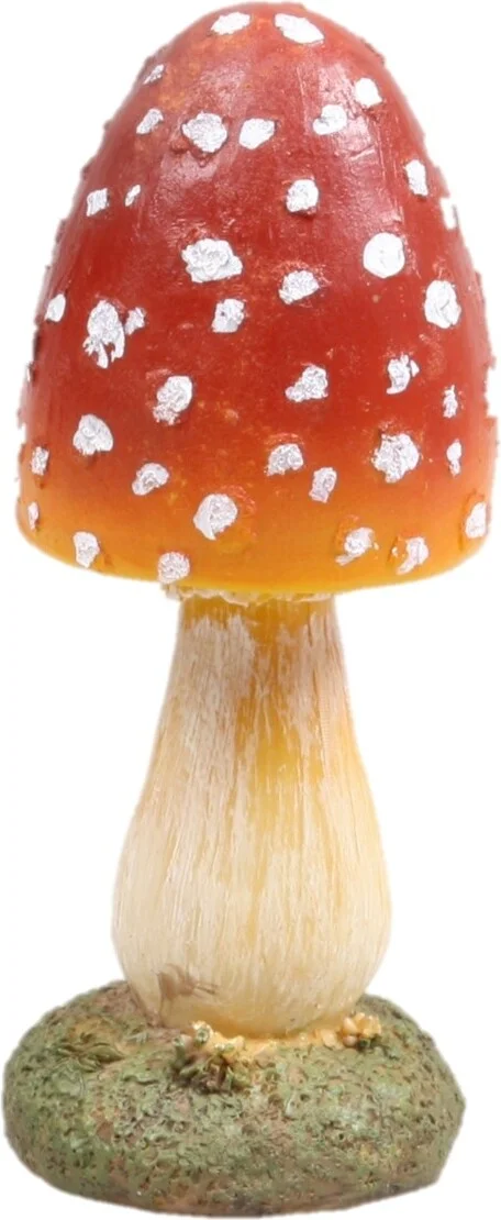 SID tuinbeeld paddenstoel Corey rood / wit 7 x 7 x 18 cm