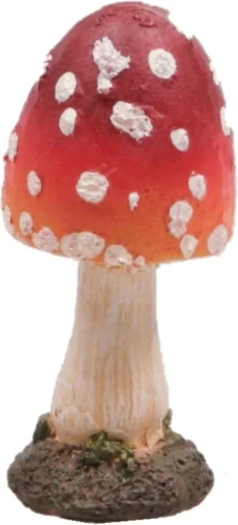 SID tuinbeeld paddenstoel Corey rood / wit 6 x 6 x 13 cm