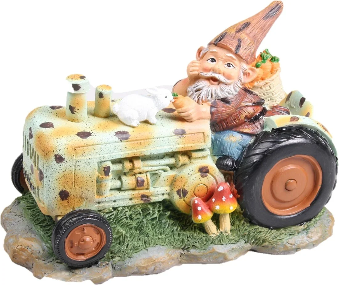 SID tuinbeeld kabouter op tractor Edward multi 23 x 13 x 14 cm