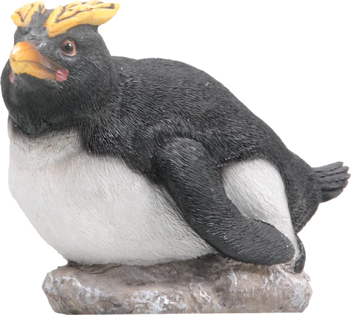 SID kerstfiguur kuifpinguin op buik zwart / wit 24 x 13 x 16 cm