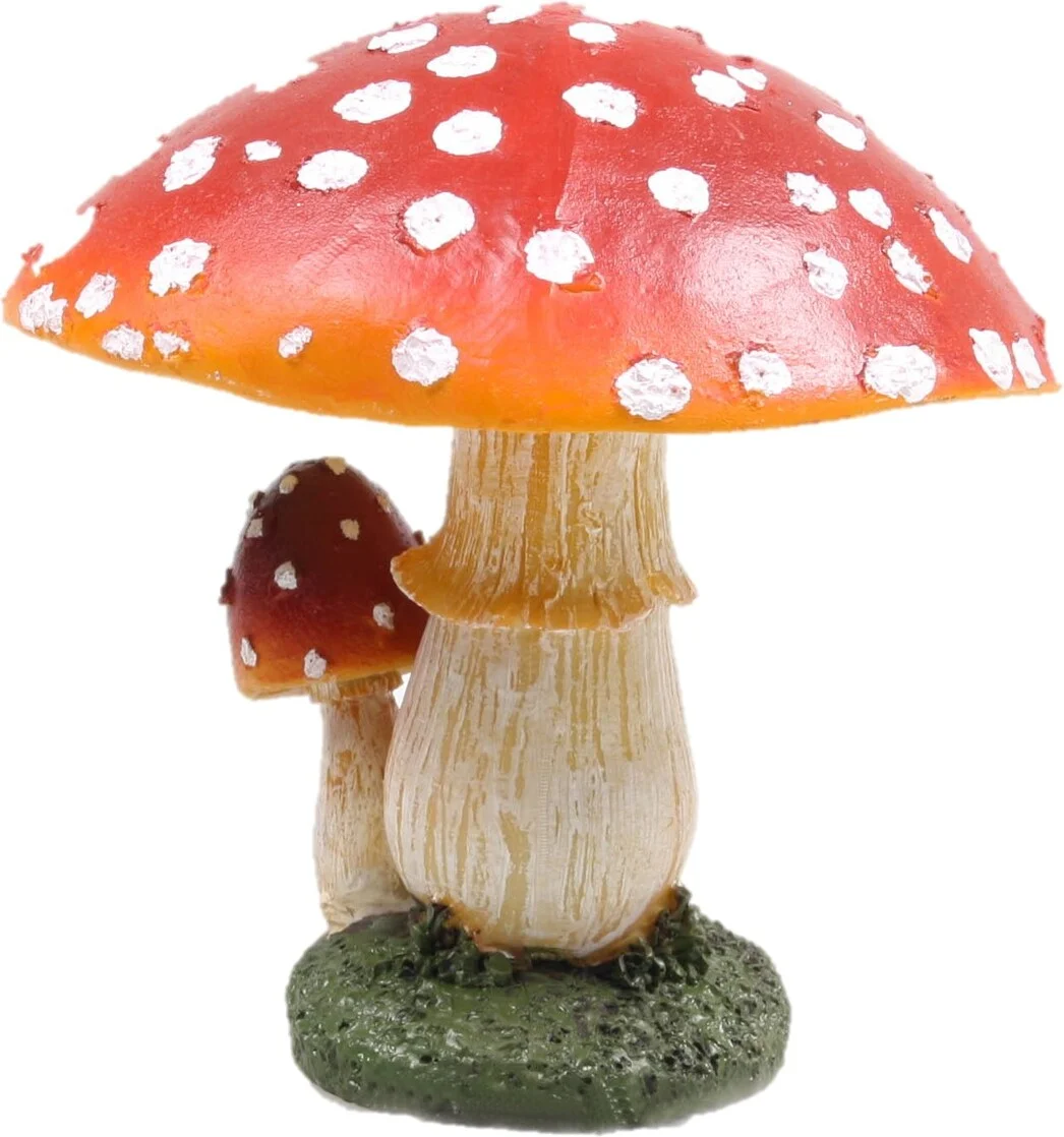 SID tuinbeeld paddenstoelen Corey rood / wit 5 x 10 x 15,5 cm