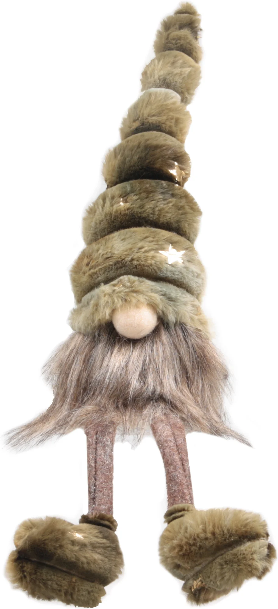 SID kerstfiguur gnoom Toby bungelbeentjes bruin 12 x 11 x 40 cm