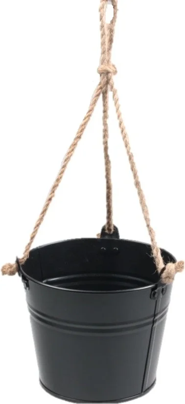 Zinc Collection hangpot Sanvi zwart 23 x 23 x 18 cm