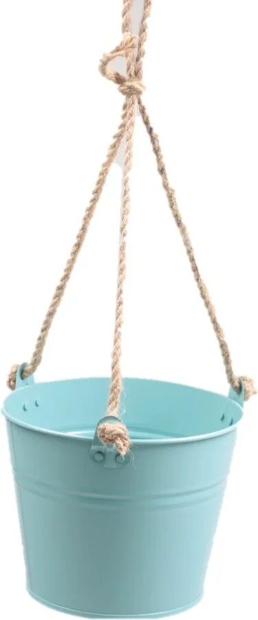 Zinc Collection hangpot Sanvi lichtblauw 23 x 23 x 18 cm