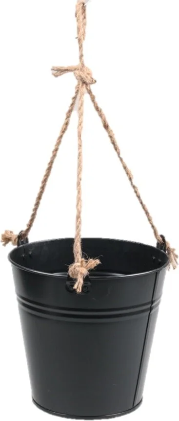 Zinc Collection hangpot Kelvin zwart 24 x 24 x 22 cm