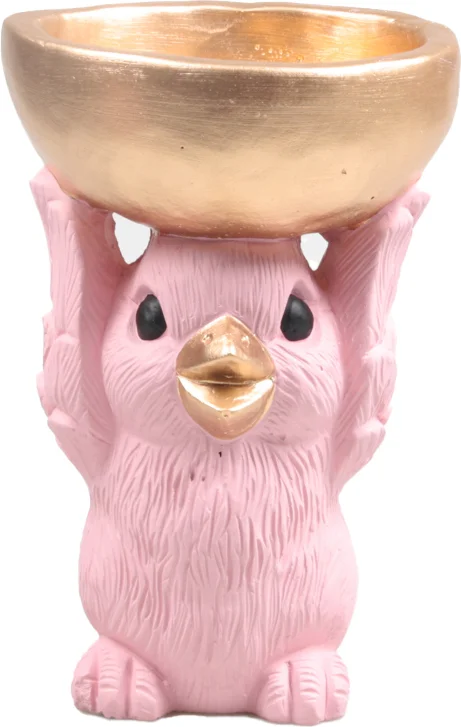 SID decoratieschaal Donny kuiken roze 22 x 14,5 x 22 cm